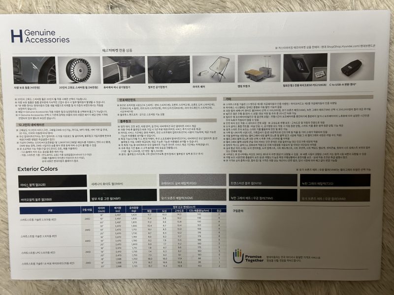 2023 그랜져 추가 악세서리 모델 가격